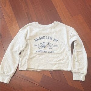 Girls Cropped Brooklyn Cycling Club Gray Sweatshirt